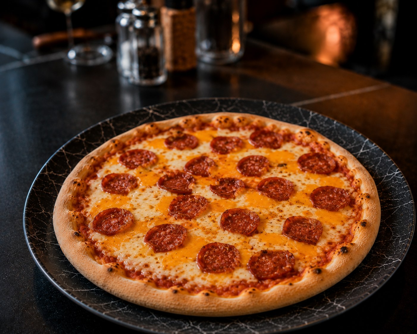 Пицца Pepperoni Cheddar с румяной корочкой